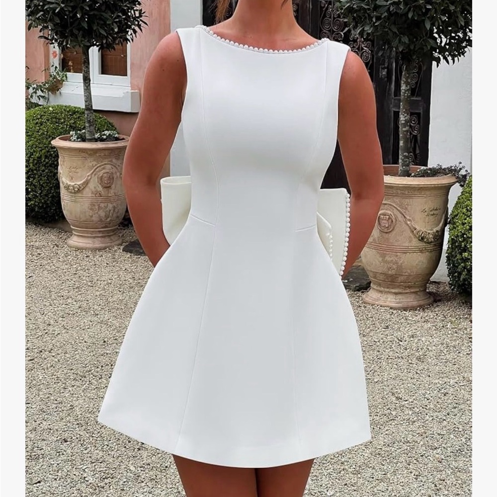 Amazon Women's White Mini Dress